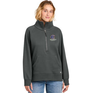 Bluejackets Hockey New Era Women’s Heritage Fleece 1/2-Zip-Graphite