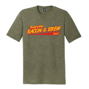 Riverview Bacon Brew Unisex clothing District Perfect Tri blend Crew Tee – MilitaryGreenFrost