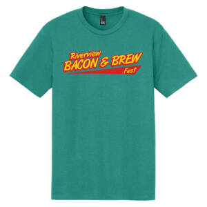 Riverview Bacon Brew Unisex clothing District Perfect Tri blend Crew Tee – EucalyptusBlue