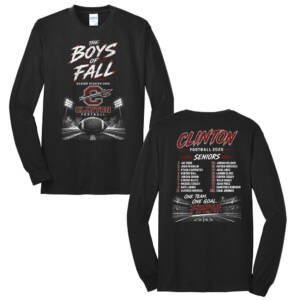 Clinton Senior FB Unisex  Long Sleeve Core Blend T Shirt – JetBlack