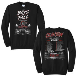 Clinton Senior FB Unisex Core Fleece Crewneck Sweatshirt – Black