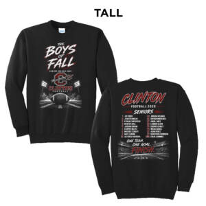 Clinton Senior FB TALL Ultimate Crewneck Sweatshirts – Black