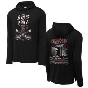 Clinton Senior FB Sport Tek PosiCharge Tri Blend Wicking Long Sleeve Hoodie – BlackTriadSolid