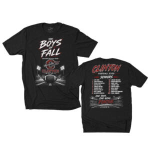 Clinton Senior FB Unisex clothing District Perfect Tri blend Crew Tee – Black