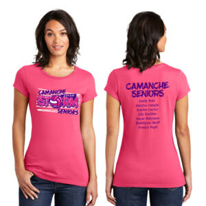 Camanche Seniors VB District Women’s Fitted Very Important Tee-Neon Pink (M-3x)