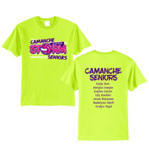 Camanche Seniors VB Unisex Short Sleeve Tee-Safety Green