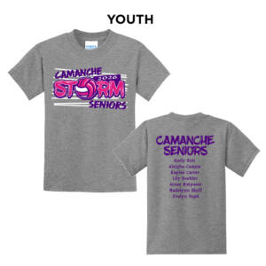 Camanche Seniors VB Youth Short Sleeve Tee-Athletic Heather