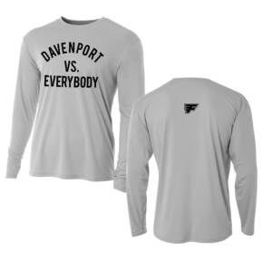 Davenport Flyers CC Adult Cooling Performance long sleeve Crew Tee-Silver