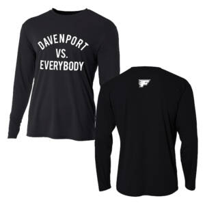 Davenport Flyers CC Adult Cooling Performance long sleeve Crew Tee-Black