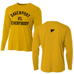 Davenport Flyers CC Adult Cooling Performance long sleeve Crew Tee- Gold