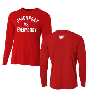 Davenport Flyers CC Adult Cooling Performance long sleeve Crew Tee-Red