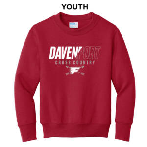 Davenport Flyers CC Youth Fleece Crewneck Sweatshirt-Red