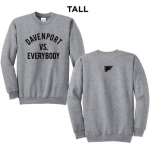 Davenport Flyers CC Tall Fleece Crewneck Sweatshirt-Athletic Heather