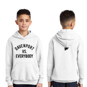 Davenport Flyers CC Youth Fleece Hooded Sweatshirt-White