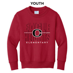 Eagle Heights  Youth Crewneck Sweatshirt – RED