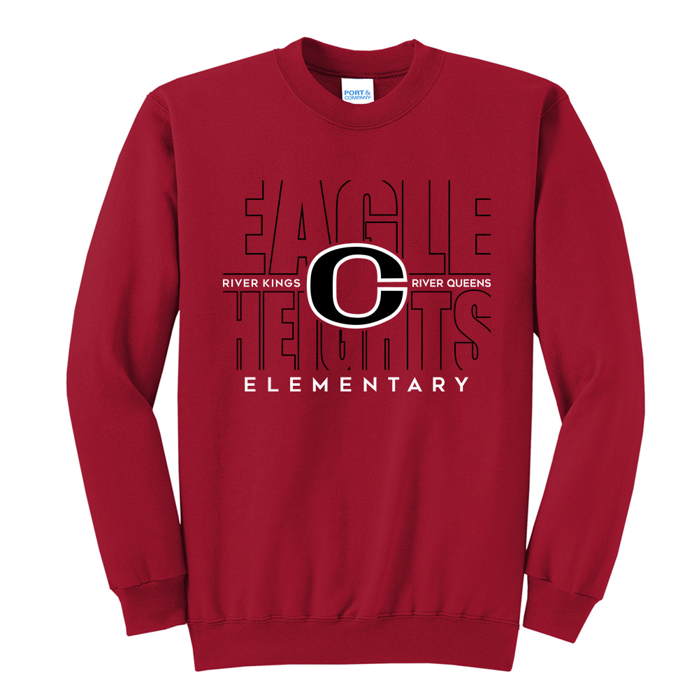 Eagle Heights Unisex Core Fleece Crewneck Sweatshirt - RED