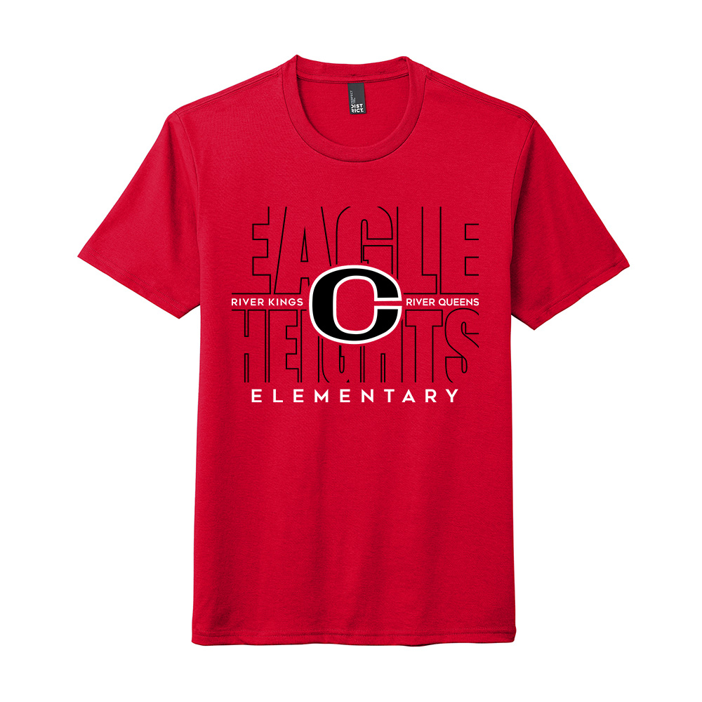 Eagle Heights Unisex District Perfect Tri blend Crew Tee - RED