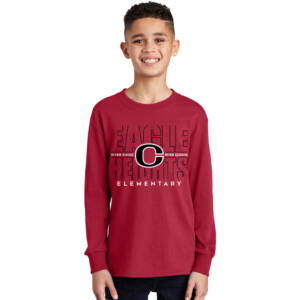 Eagle Heights Youth Cotton Long Sleeve T Shirt – RED
