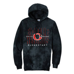 Eagle Heights Unisex Crystal Tie Dye Pullover Hoodie – Black