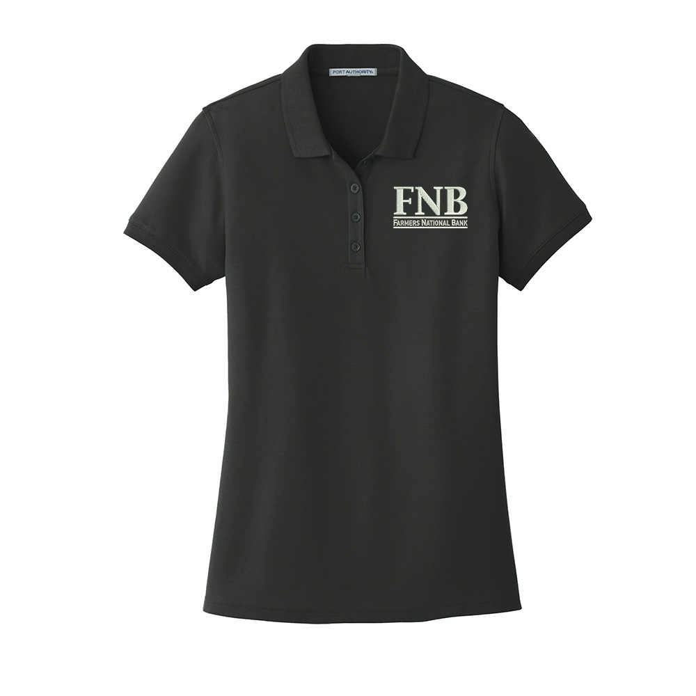 FNB Port Authority Ladies Core Classic Pique Polo - Black