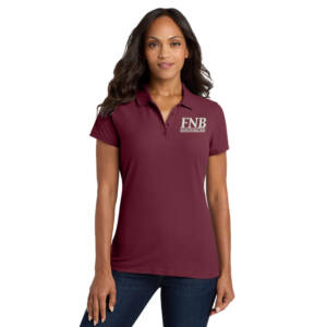 FNB Port Authority Ladies Core Classic Pique Polo – Burgundy