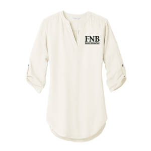 FNB Port Authority Ladies 3/4 Sleeve Tunic Blouse – Ivory