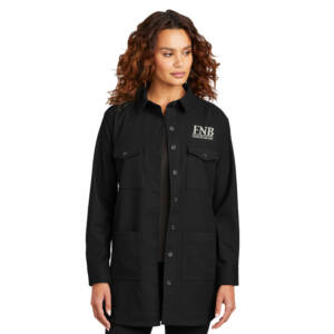 FNB Mercer Mettle Women’s Long Sleeve Twill Overshirt – DeepBlack