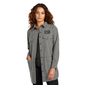 FNB Mercer Mettle Women’s Long Sleeve Twill Overshirt – LightAnchorGreyHeather