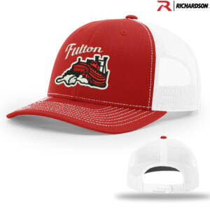 Steamers Richardson Pro Crown Mesh Back Adjustable back cap Split-Red/White