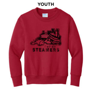 Steamers Youth Fleece Crewneck Sweatshirt-Red