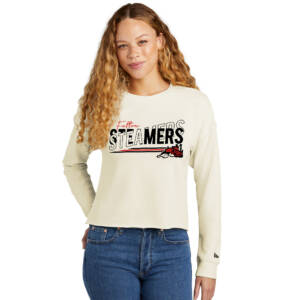 Steamers New Era Ladies Tri-Blend Fleece Crop Crew-Soft Beige