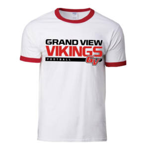 GV FB Unisex Core Cotton Ringer Tee-White/ Red