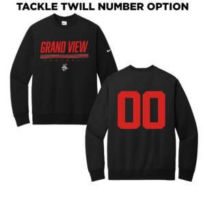 GV FB Nike Club Fleece Sleeve Swoosh Crew Men-Black  TACKLE TWILL NUMBER OPTION