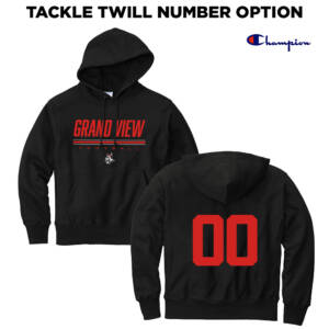 GV FB Champion Adult Reverse Weave Pullover Hoody 12oz Unisex-Black TACKLE TWILL NUMBER OPTION