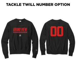 GV FB Champion 12oz Reverse Weave Unisex Crewneck Sweatshirt 12oz-Black TACKLE TWILL NUMBER OPTION