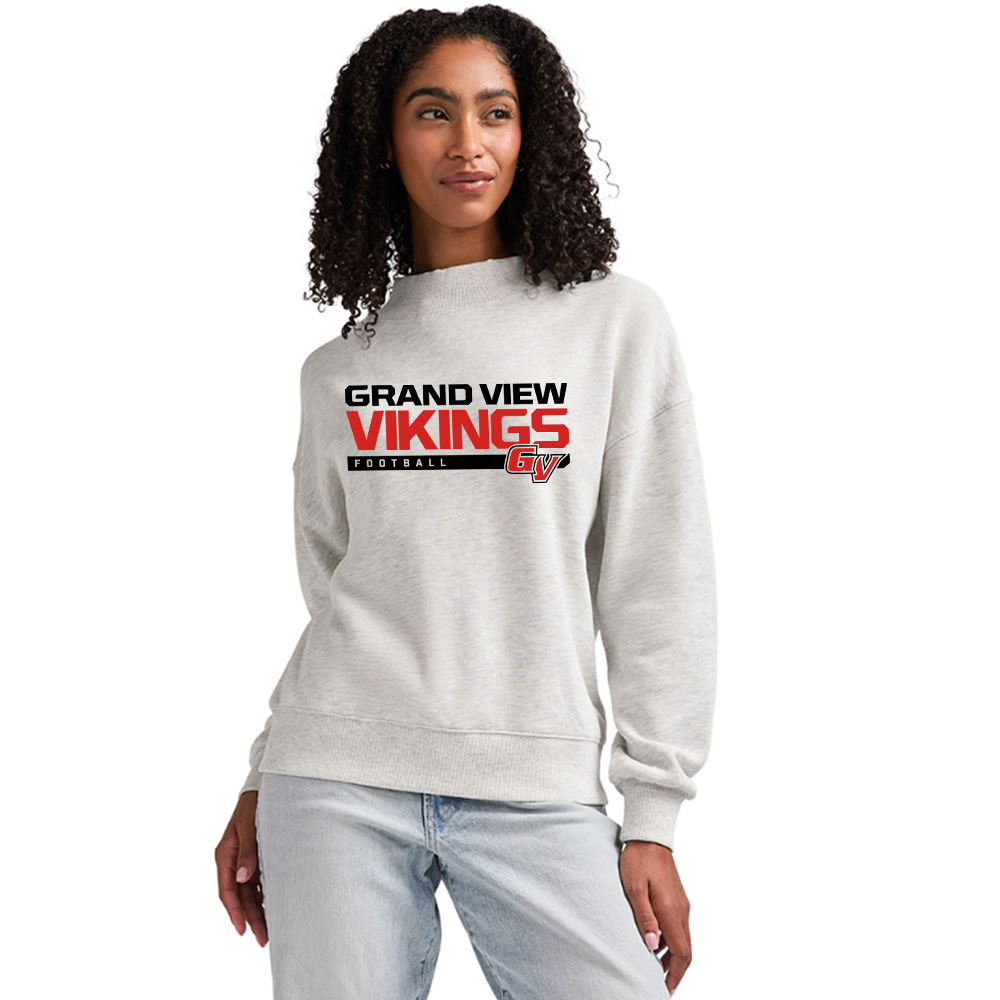 GV FB Charles River Women's Willow Mock-Neck Sweatshirt-Oatmeal Heather