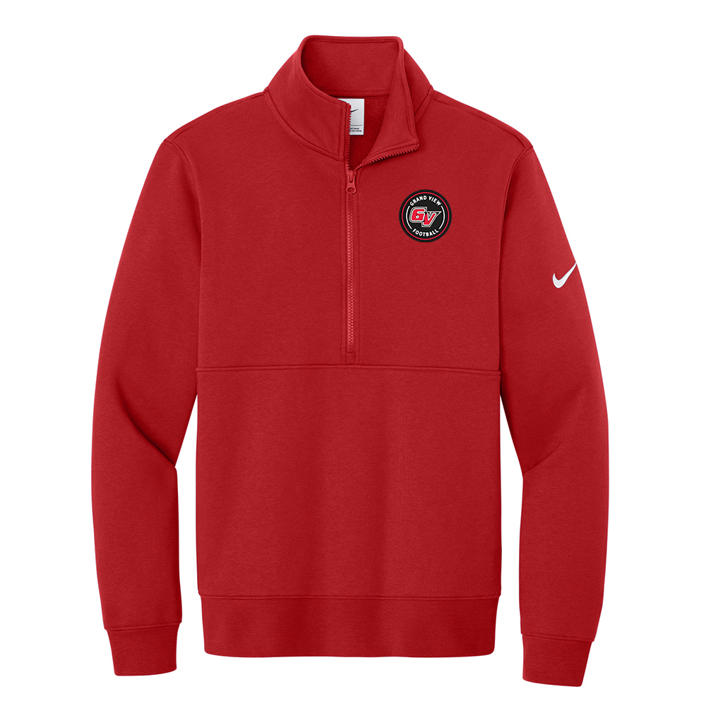 GV FB Nike Club Fleece Sleeve Swoosh 1/2 Zip - UniversityRed