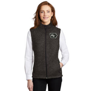 GV FB Port Authority Ladies Sweater Fleece Vest – BlackHeather