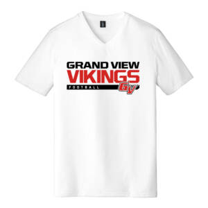 GV FB District Made Mens Perfect Tri V Neck Tee – White