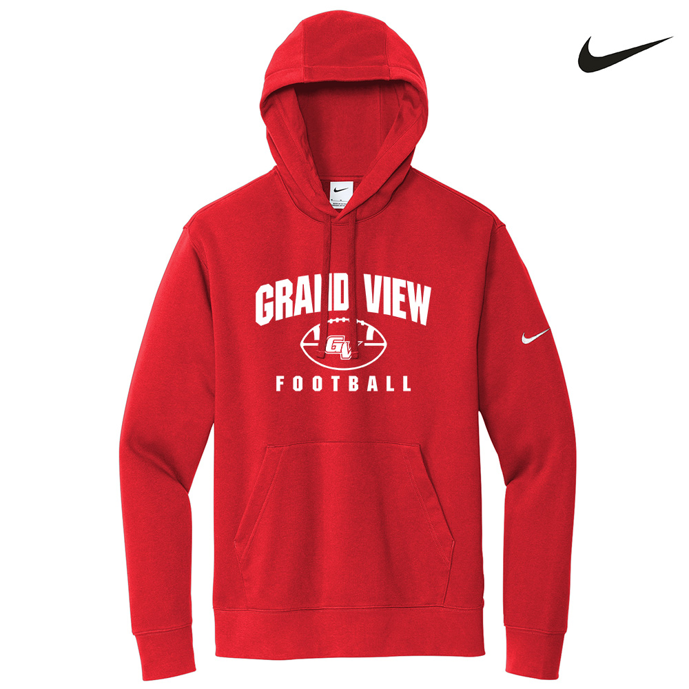 GV FB Nike Club Fleece Sleeve Swoosh Pullover Hoodie - UniversityRed