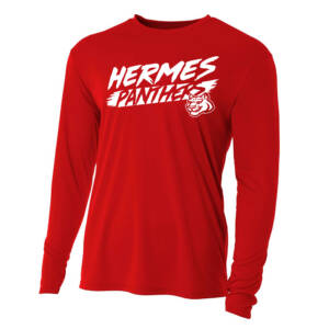 Hermes Elementary Adult Cooling Performance long sleeve Crew Tee-Red