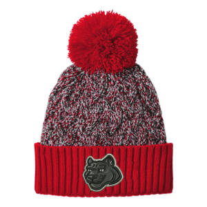 Hermes Elementary New Era Marled Knit Pom Beanie-Scarlet/ Black/ White