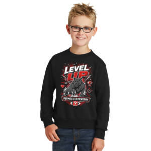 Hermes Elementary Youth Fleece Crewneck Sweatshirt-Black