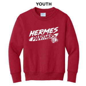 Hermes Elementary Youth Fleece Crewneck Sweatshirt-red