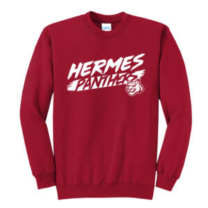 Hermes Elementary Unisex Core Fleece Crewneck Sweatshirt-Red