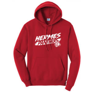 Hermes Elementary Unisex Fleece Hooded Sweatshirt-Red