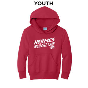 Hermes Elementary Youth Fleece Hooded Sweatshirt-Red