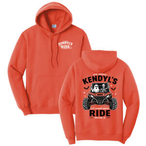 Kendyl Unisex Fleece Hooded Sweatshirt-Orange