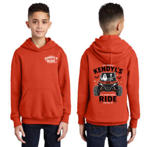 Kendyl Youth Fleece Hooded Sweatshirt-Orange