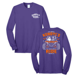 Kendyl Unisex Cotton Long Sleeve Tee-Purple